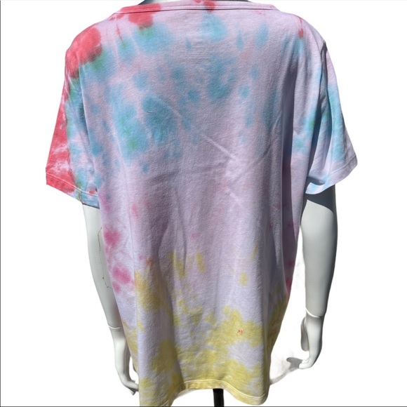 Tie Dye T-Shirt Hand Dyed Upcycled T-Shirt Coral - Picture 5 of 5